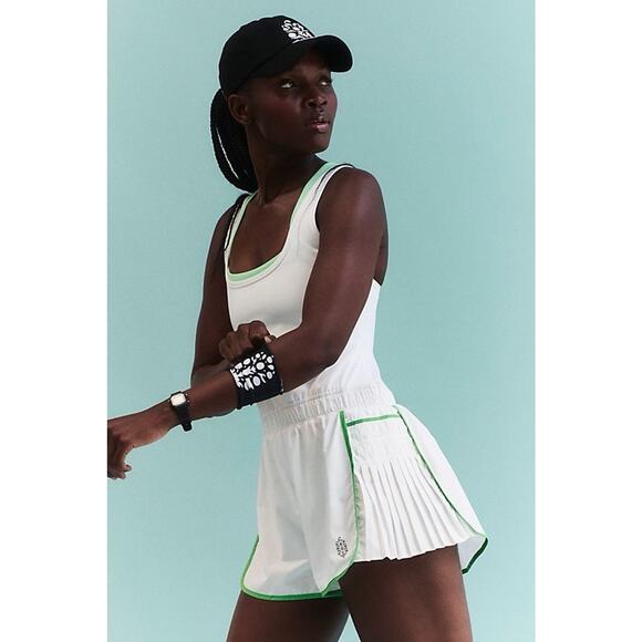Free People Easy Tiger Shortsie White Size Large Nwot $98 Tennis Romper Dress